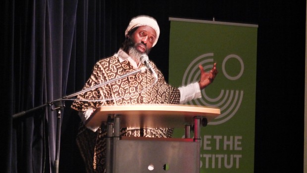 Nii Obodai presenting at Goethe Instut photo by Chris Riley