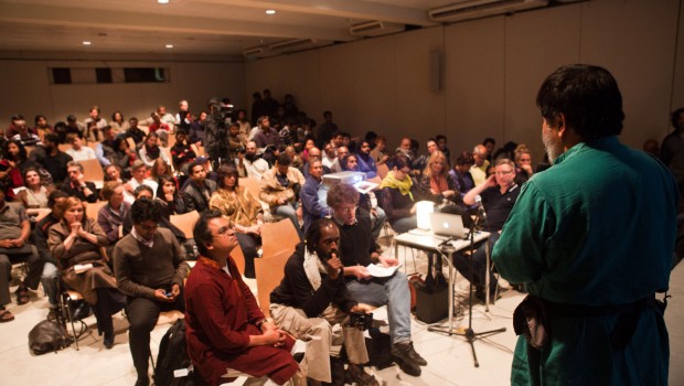 Shahidul Alam at one of the evening sessions at Goethe Institut