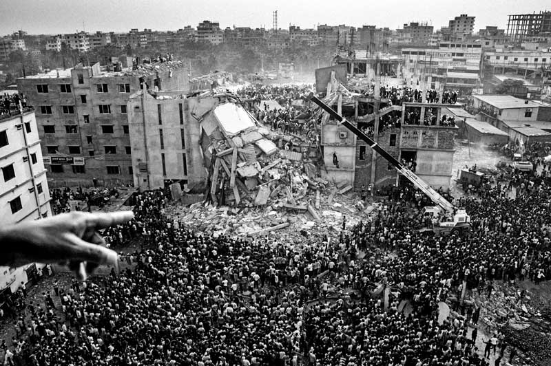 Rana Plaza, which housed five garment factories, collapsed leading to the deaths of more than 1,130 workers and severe injuries to thousands more. Savar, Dhaka. April 25, 2013. Photo ? Rahul Talukder