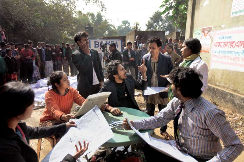 Prachyanat stages Agun Khela, a street play, near the devastated Tazreen factory in Nischintapur, Dhaka. January 25, 2013.  Photo ? AM Ahad