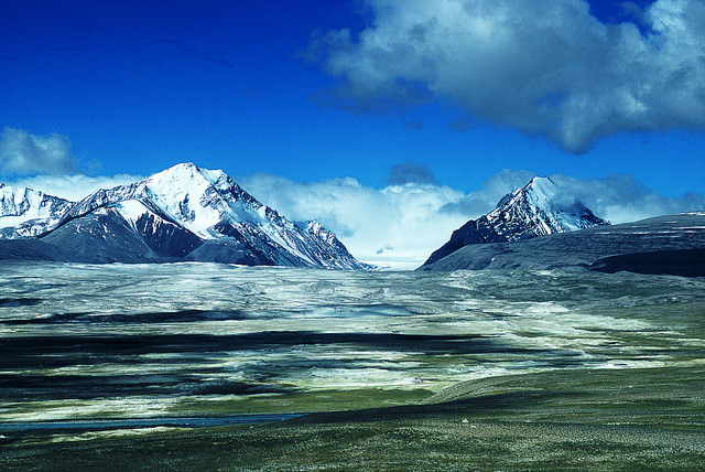 The source of the river Brahmaputra in the Chemayungdung mountains in Tibet, China